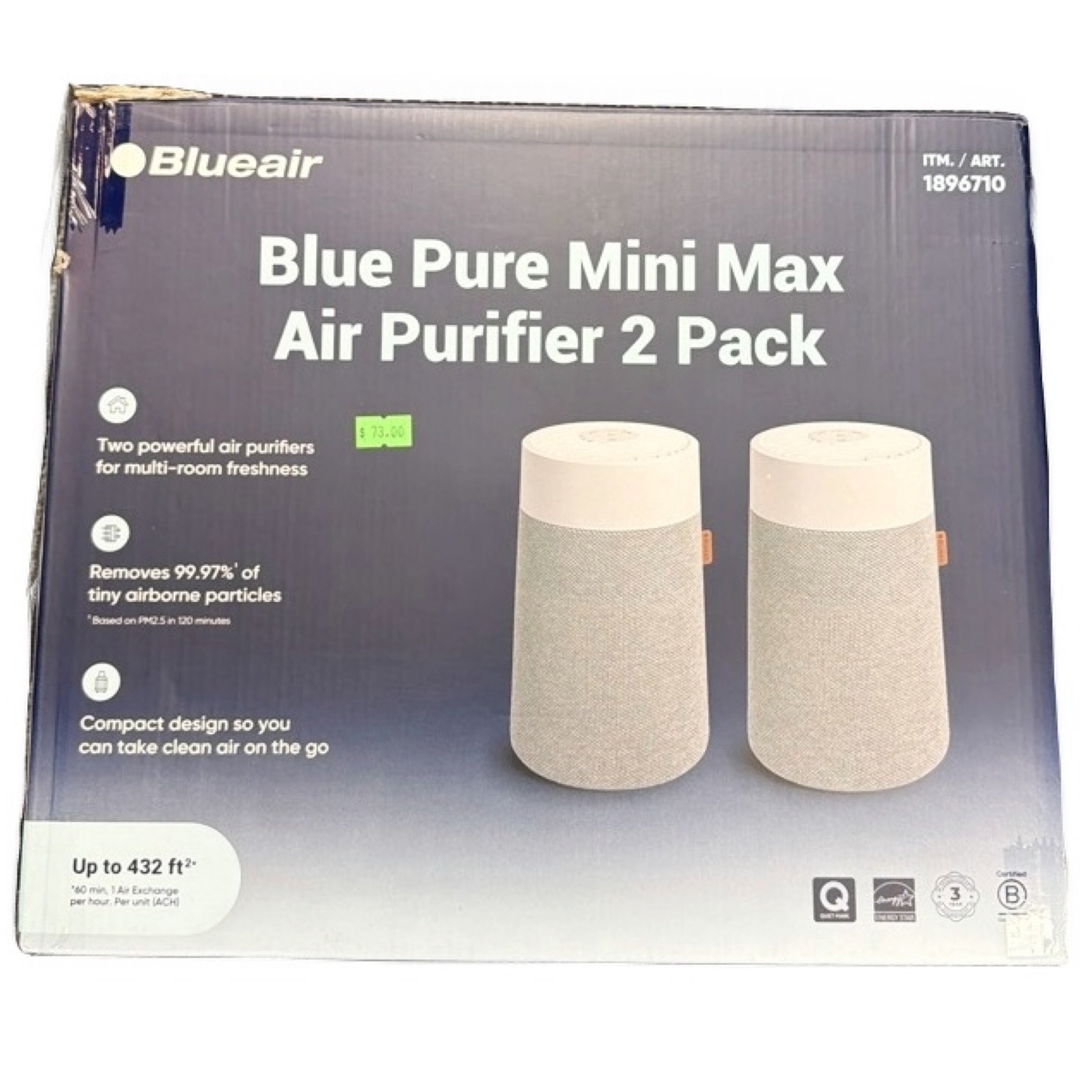 Blueair Blue Pure Mini Max Air Purifier (2 pack) | 907 Overstock